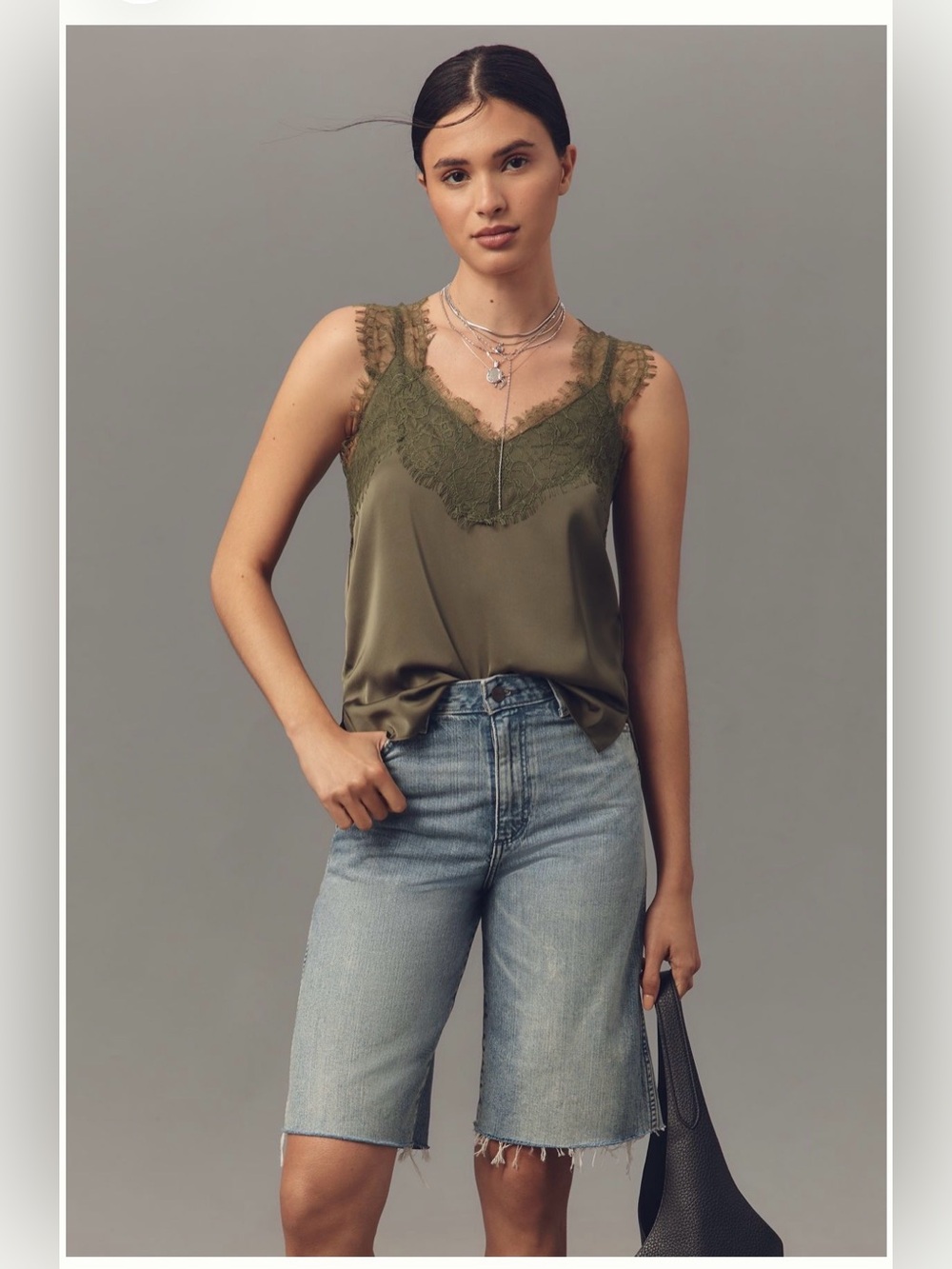 ⁠NWT Anthroplogie Wrangler High Rise Bermuda Denim Shorts Women 28